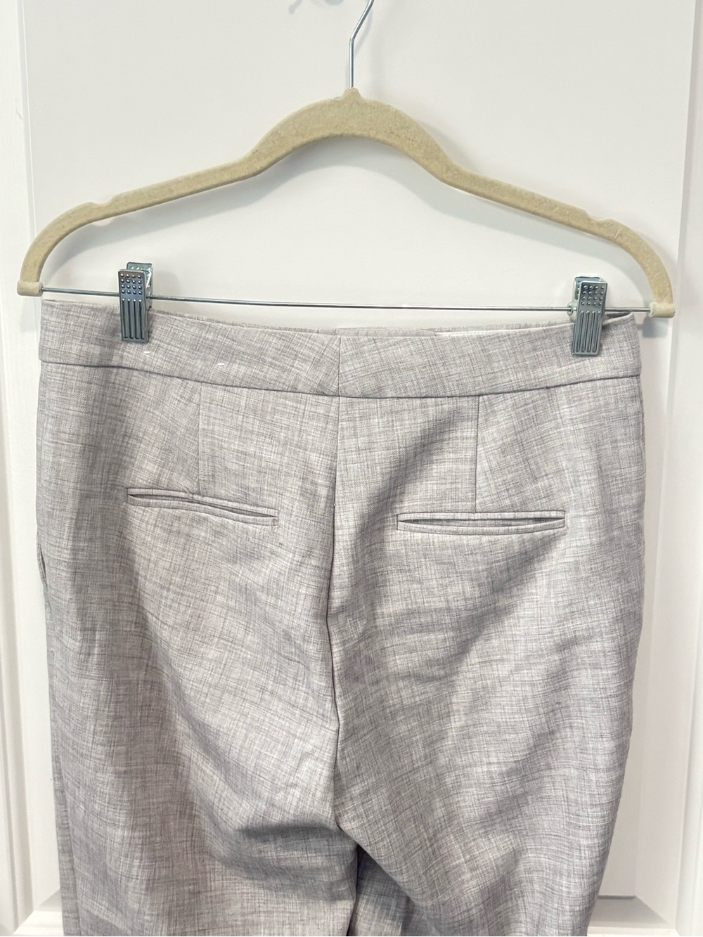 Ann Taylor Light Gray Cropped Dress Pants - Slim Ankle Trousers - Picture 3 of 8